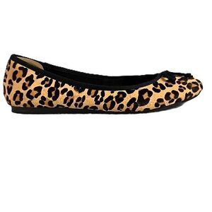 Franco Sarto Leopard Print Ballet Flats Size 7.5 Bow Toe Red Lining